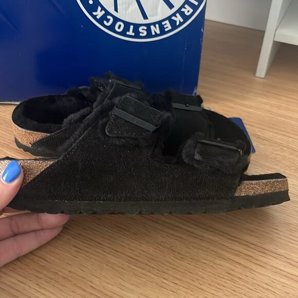 Birkenstock Arizona Sherling in Black Size 37 - Picture 2 of 11